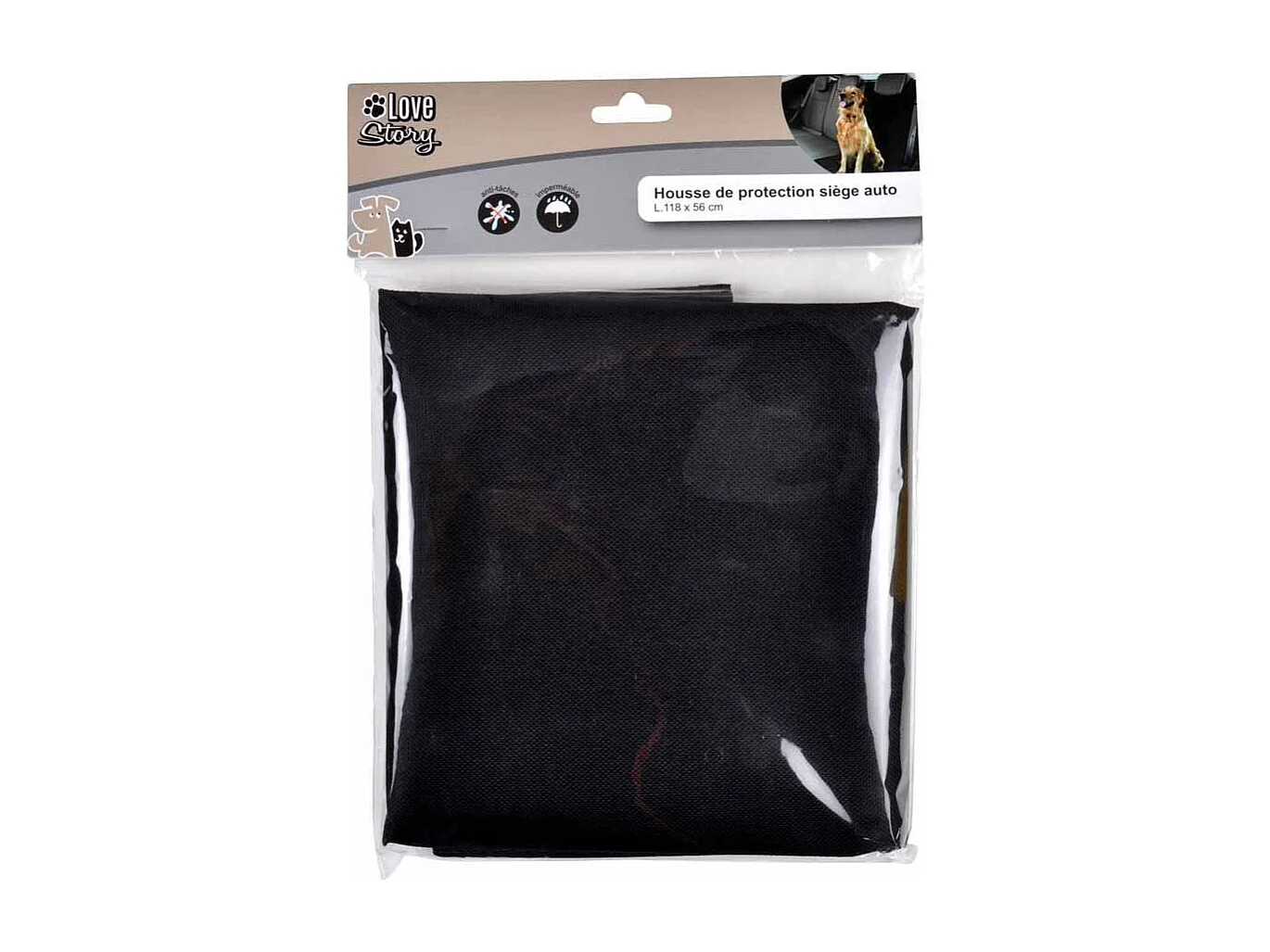 Housse de Protection Chien "Siège Auto" 118cm Noir