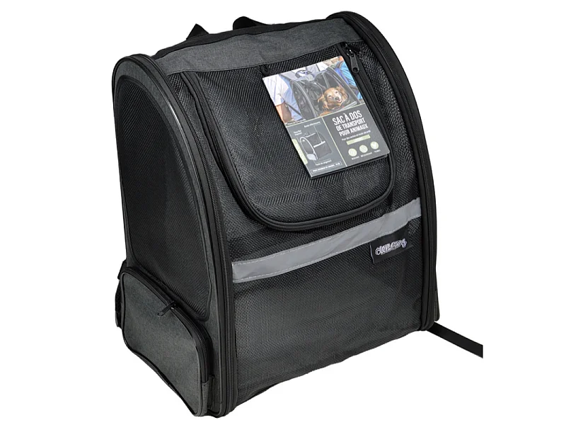 Sac à Dos Transport Animaux "Extensible" 44cm Noir
