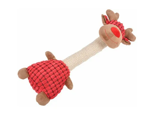 Peluche pour Chien "Girafe" 32cm Rouge