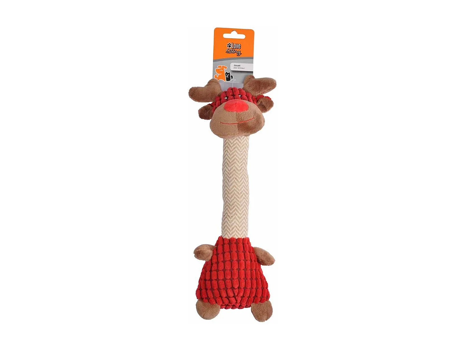 Peluche pour Chien "Girafe" 32cm Rouge