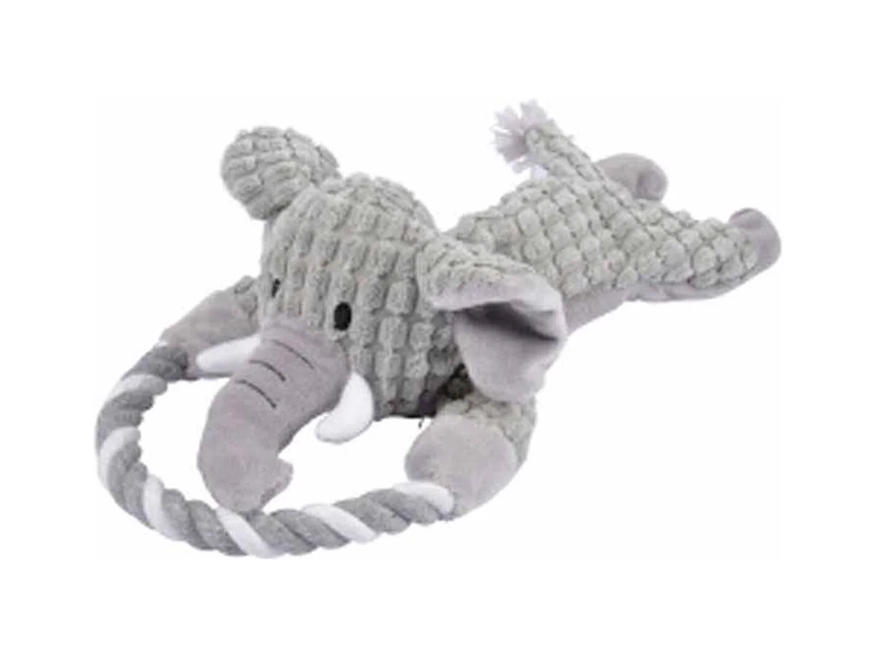 Peluche pour Chien "Éléphant" 21cm Gris