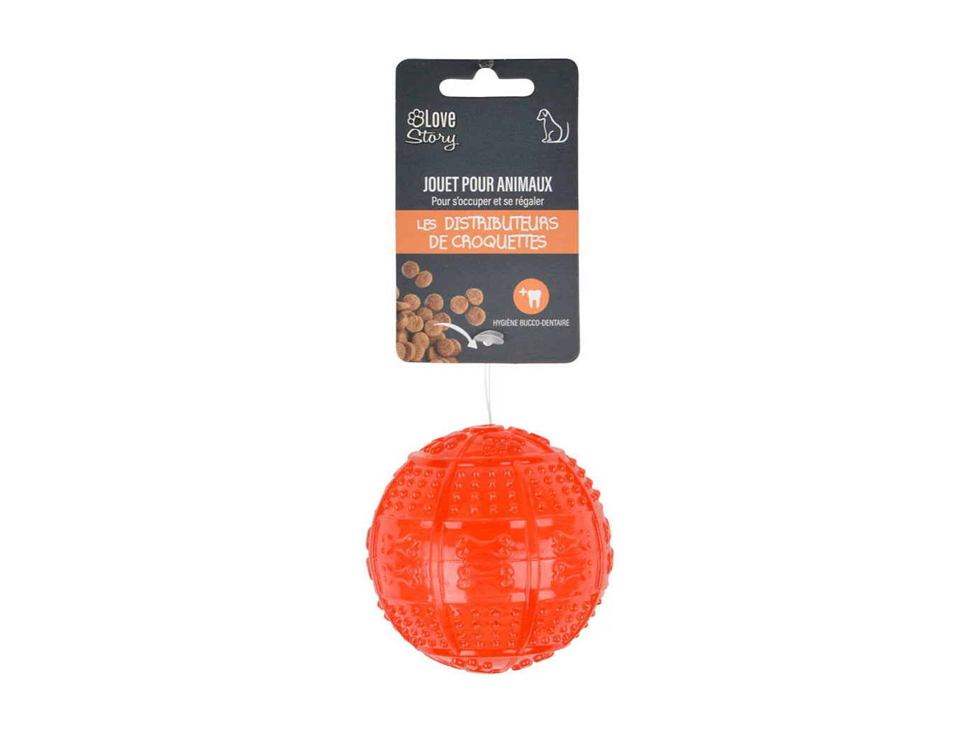 Balle pour Chien "Distributeur de Croquettes" 8cm Rouge