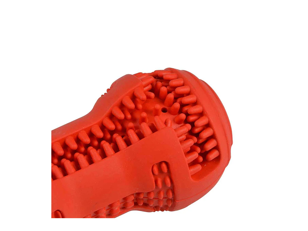 Jouet pour Chien Distributeur "Os" 10cm Rouge