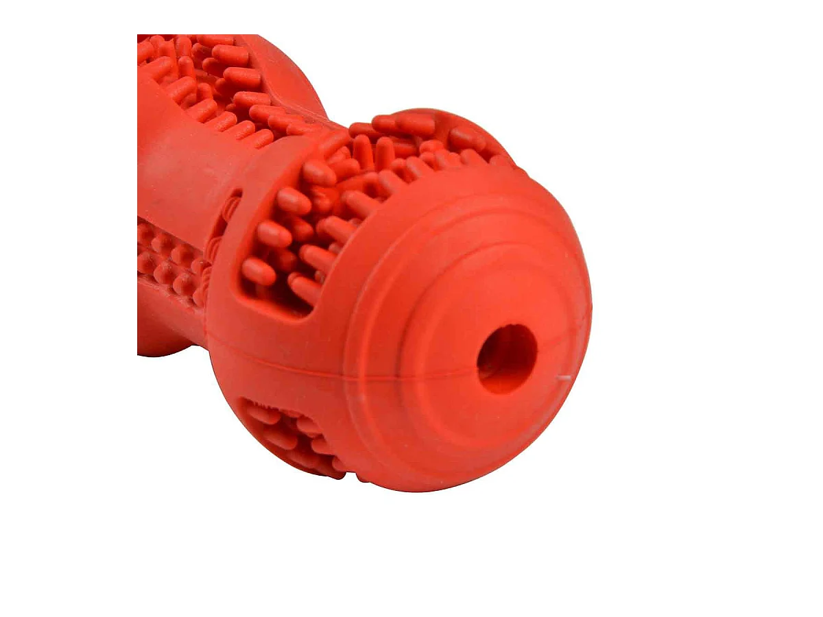 Jouet pour Chien Distributeur "Os" 10cm Rouge