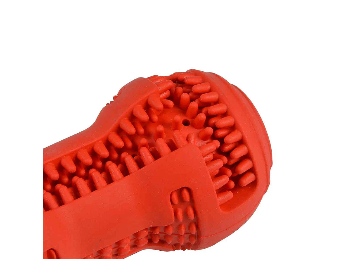 Jouet pour Chien Distributeur "Os" 10cm Rouge