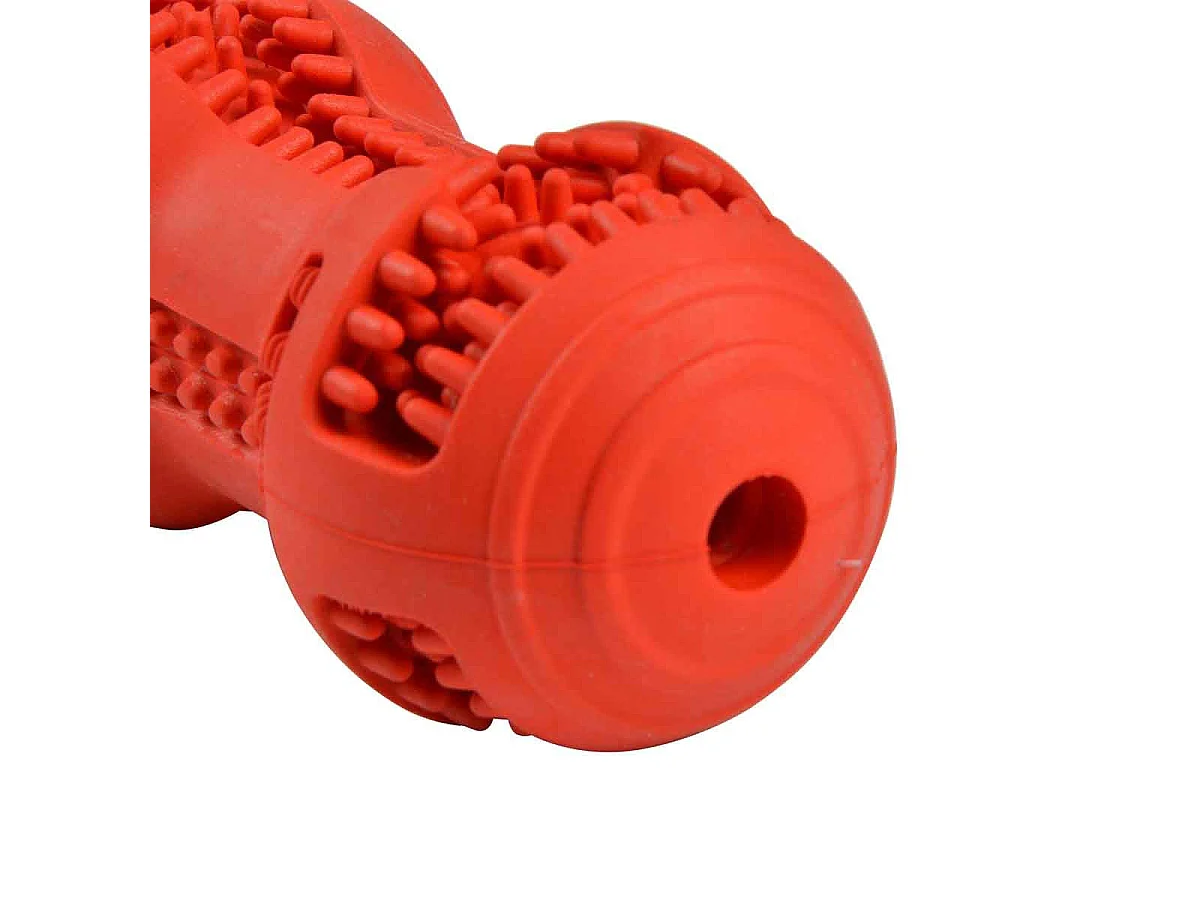 Jouet pour Chien Distributeur "Os" 10cm Rouge