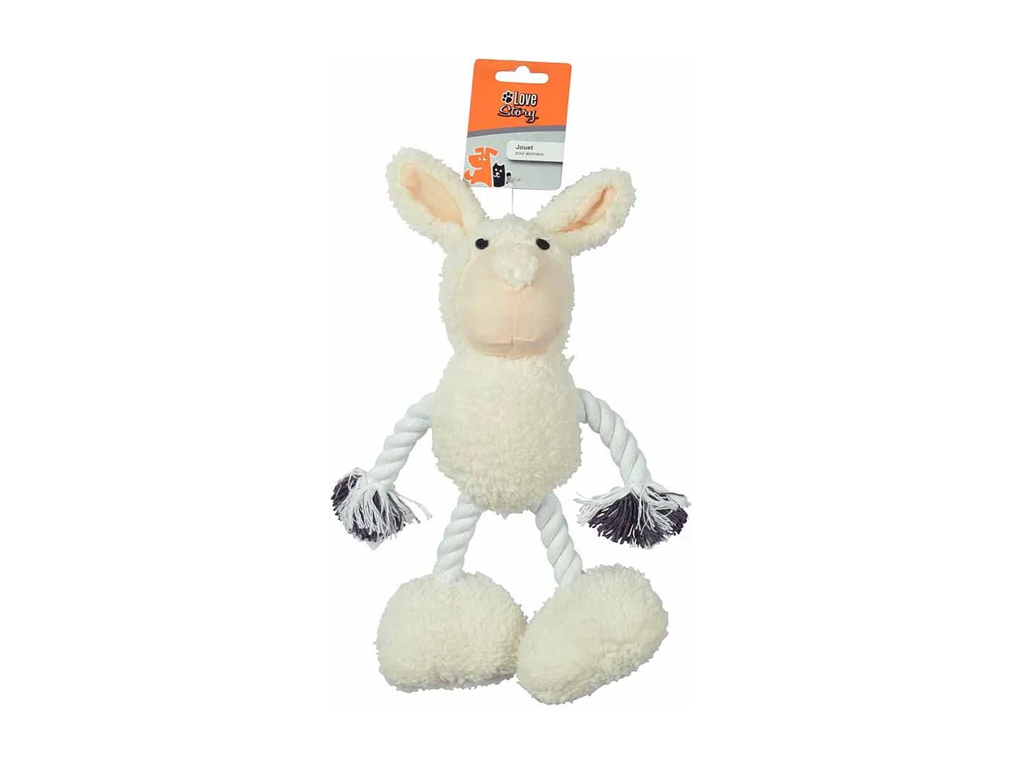 Peluche pour Chien "Lapin" 30cm Écru