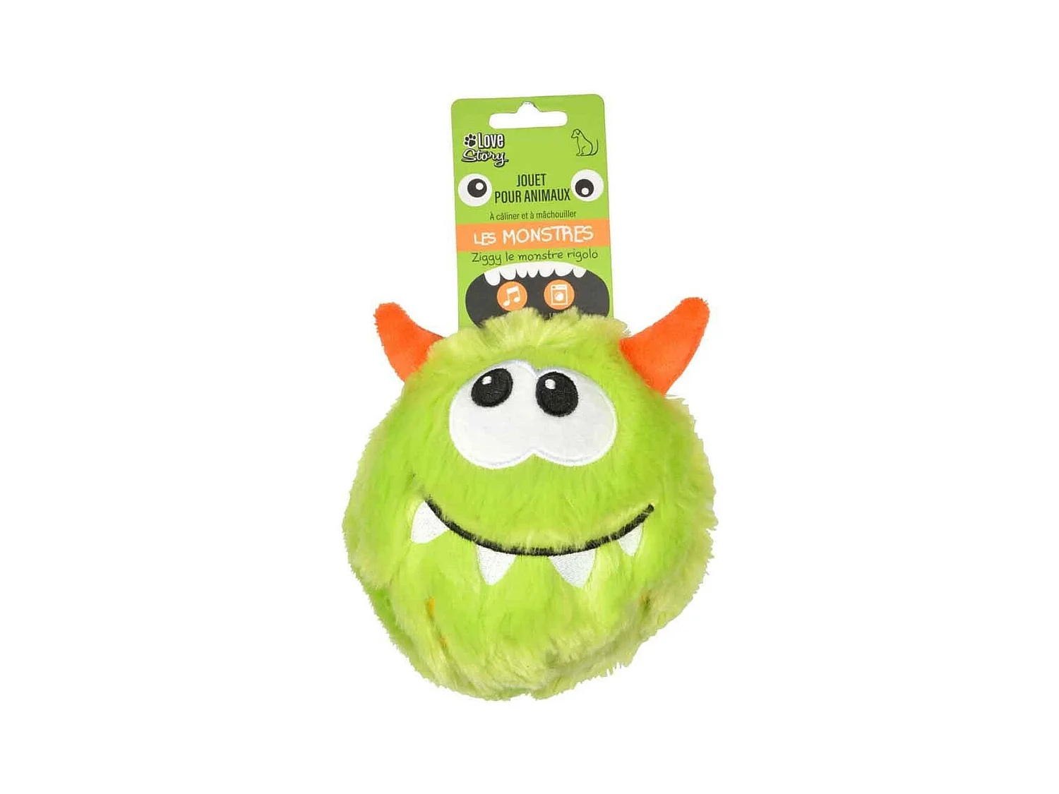 Jouet pour Chien "Ziggy le Monstre" 14cm Vert