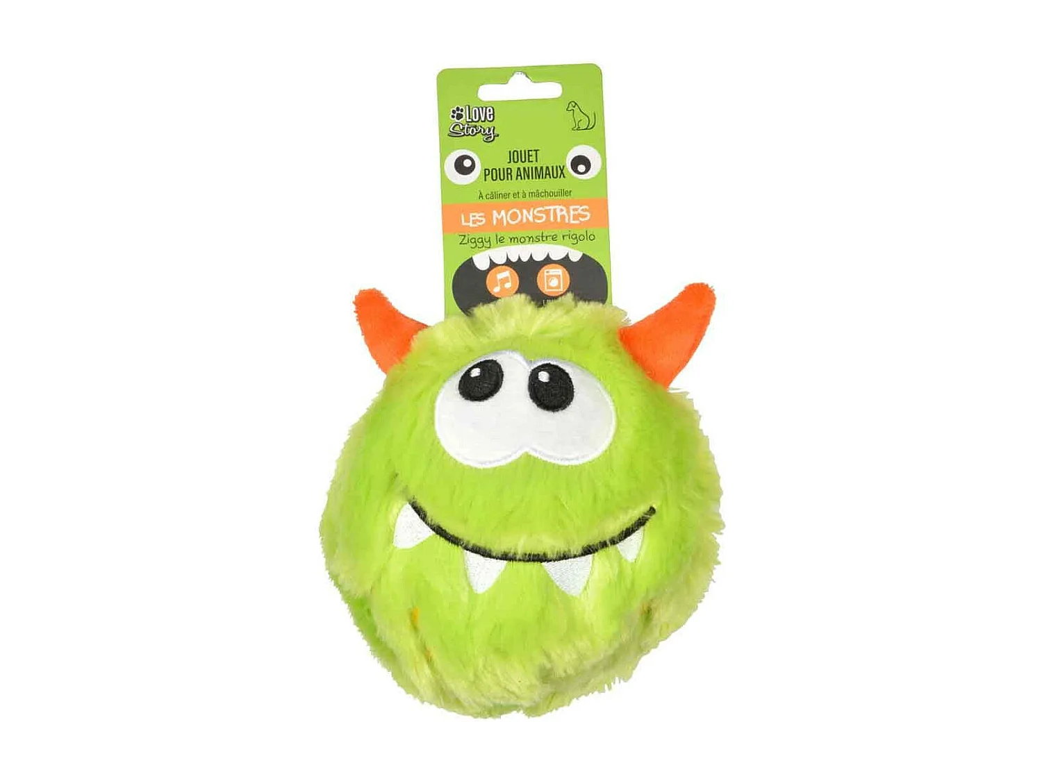 Jouet pour Chien "Ziggy le Monstre" 14cm Vert