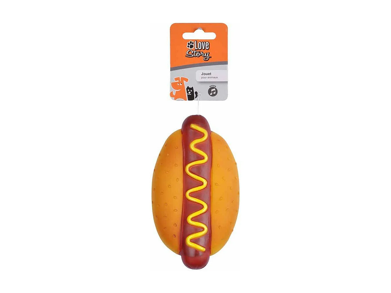 Jouet pour Chien "Hot Dog" 15cm Orange