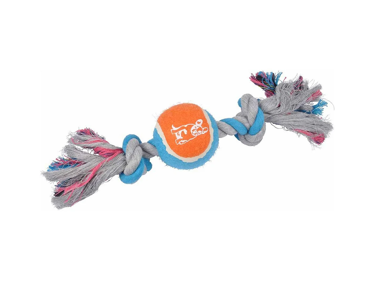Jouet Chien "Corde & Balle de Tennis" 30cm Orange