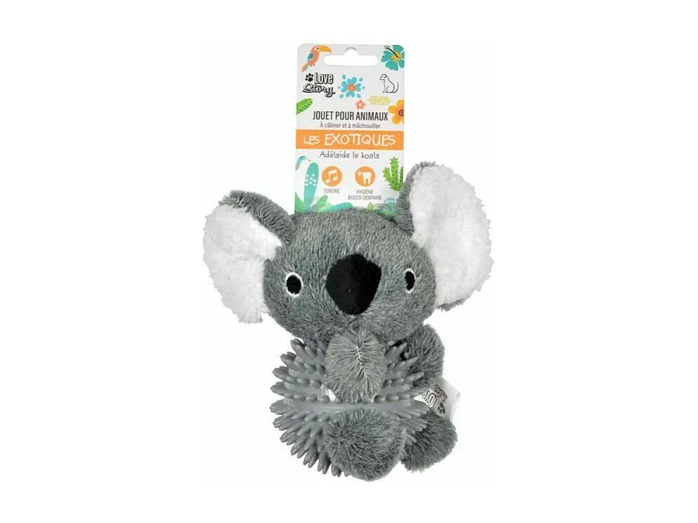 Jouet pour Chien Sonore "Adelaïde le Koala" 16cm Gris