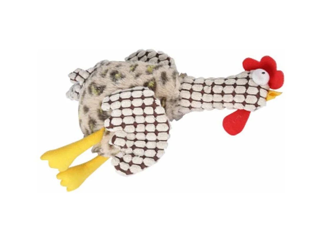 Peluche pour Chien "Coq" 30cm Marron & Blanc