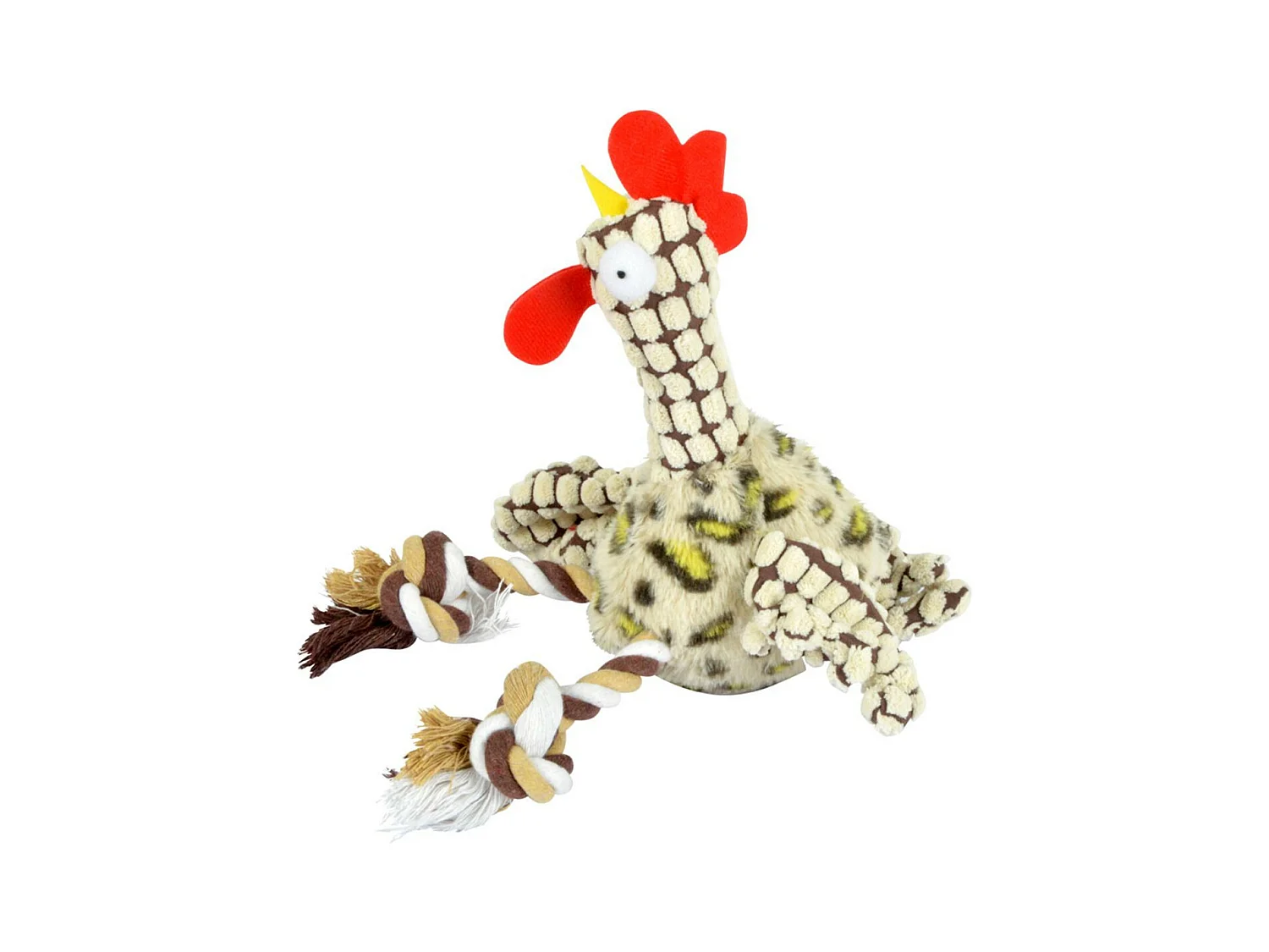 Peluche pour Chien "Coq" 30cm Marron & Blanc