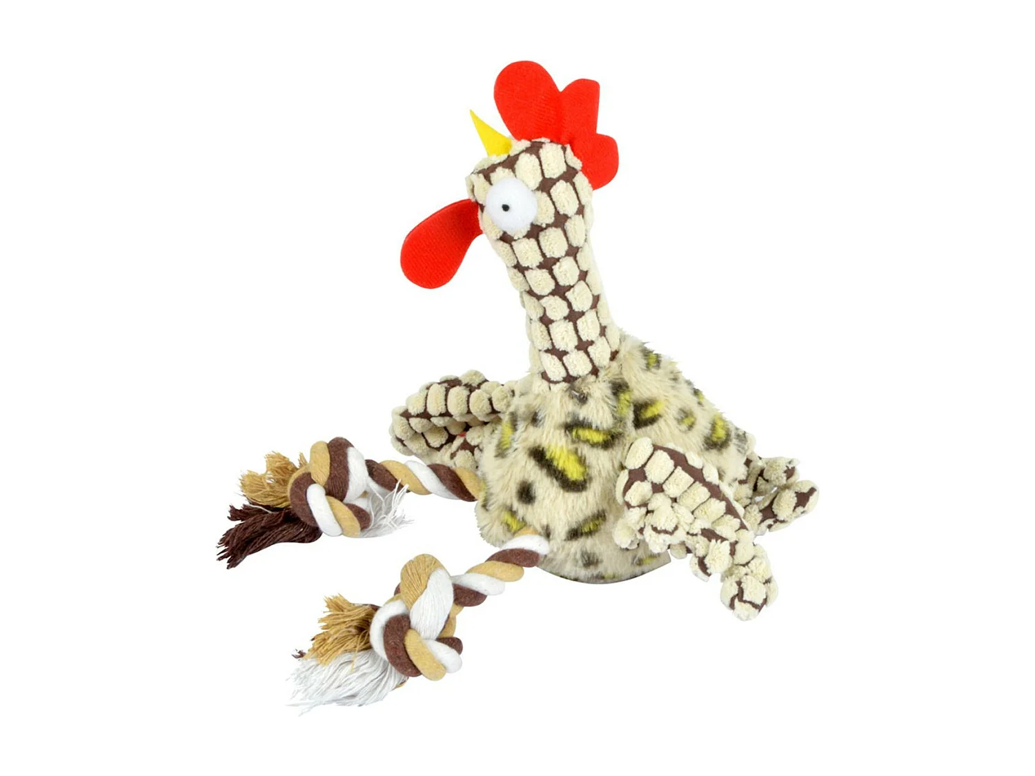 Peluche pour Chien "Coq" 30cm Marron & Blanc