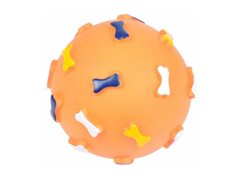 Jouet pour Chien "Balle Sonore Motifs" 12cm Orange