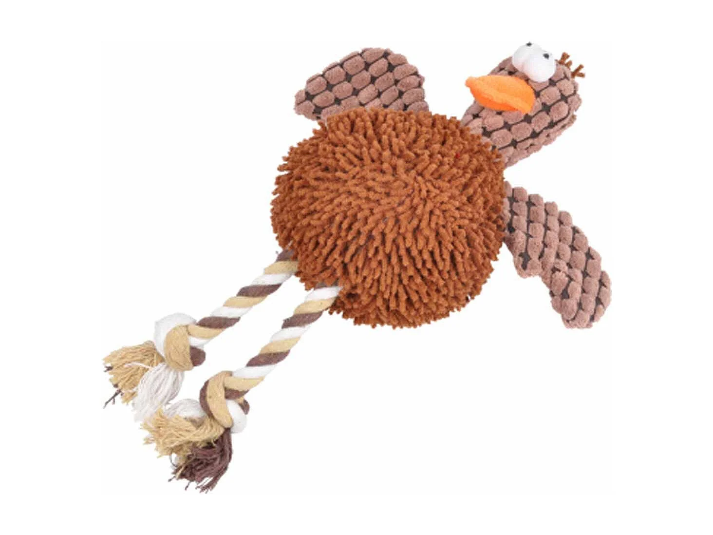 Peluche pour Chien "Canard" 28cm Marron