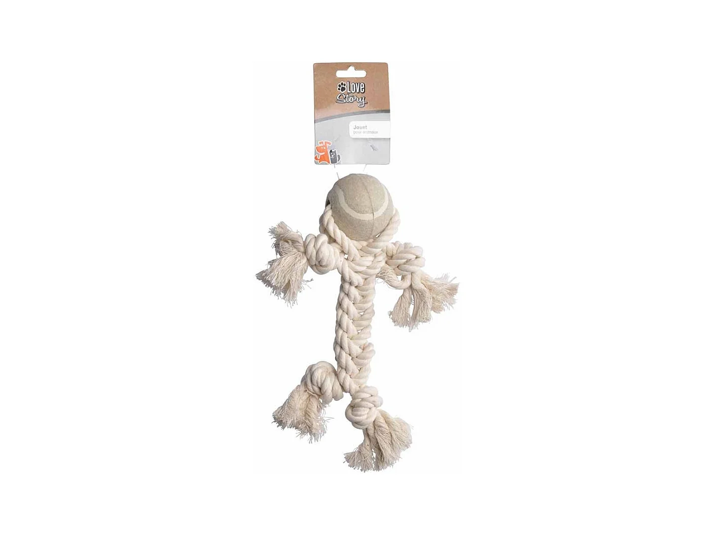 Jouet Bonhomme pour Chien "Slow Life" 25cm Écru