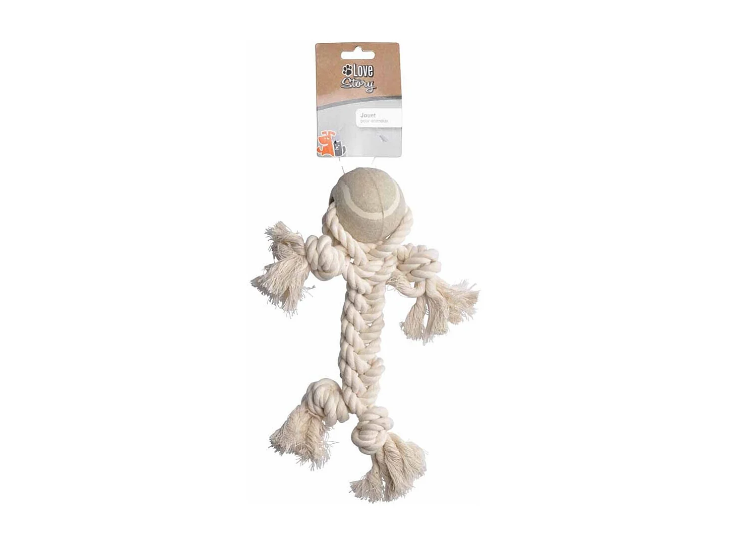 Jouet Bonhomme pour Chien "Slow Life" 25cm Écru