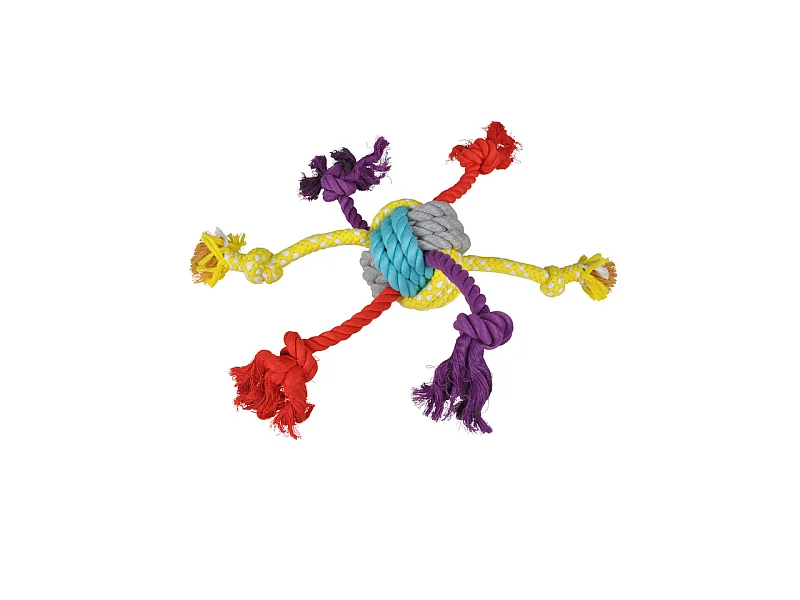 Jouet pour Chien "Corde & 6 Nœuds" 42cm Multicolore