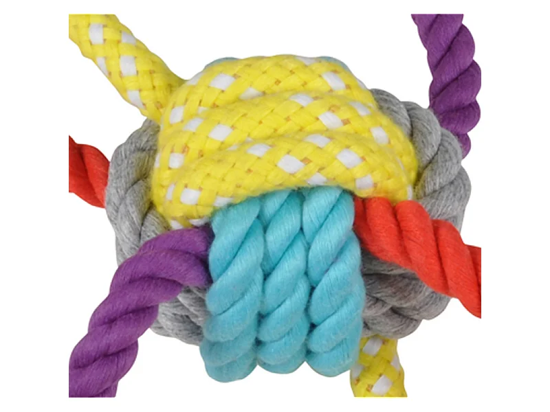 Jouet pour Chien "Corde & 6 Nœuds" 42cm Multicolore