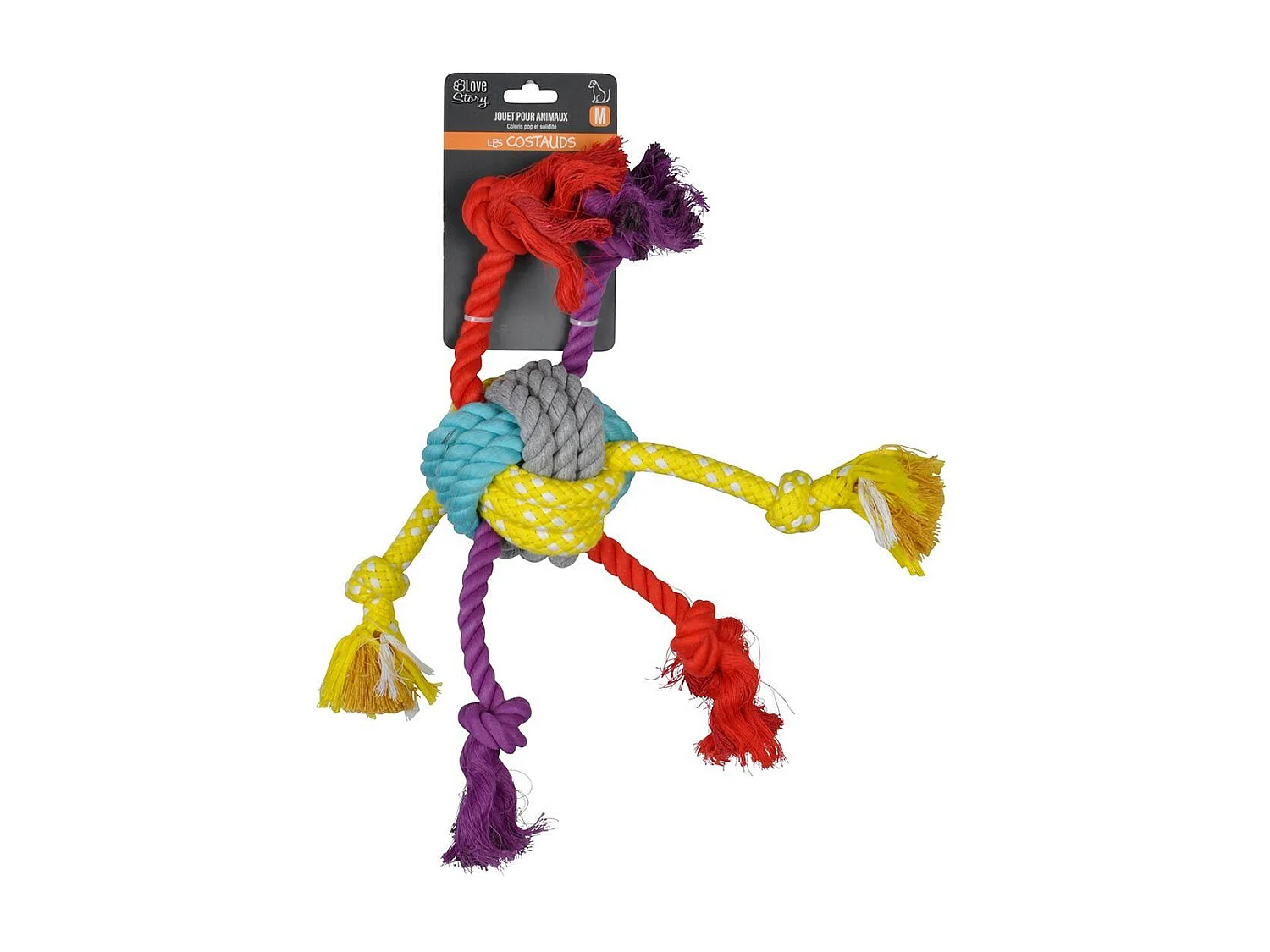 Jouet pour Chien "Corde & 6 Nœuds" 42cm Multicolore