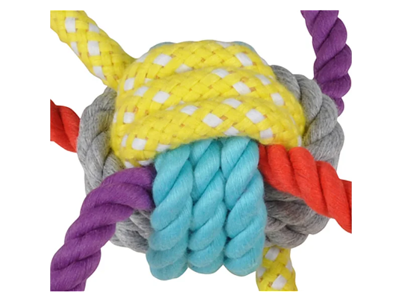 Jouet pour Chien "Corde & 6 Nœuds" 42cm Multicolore