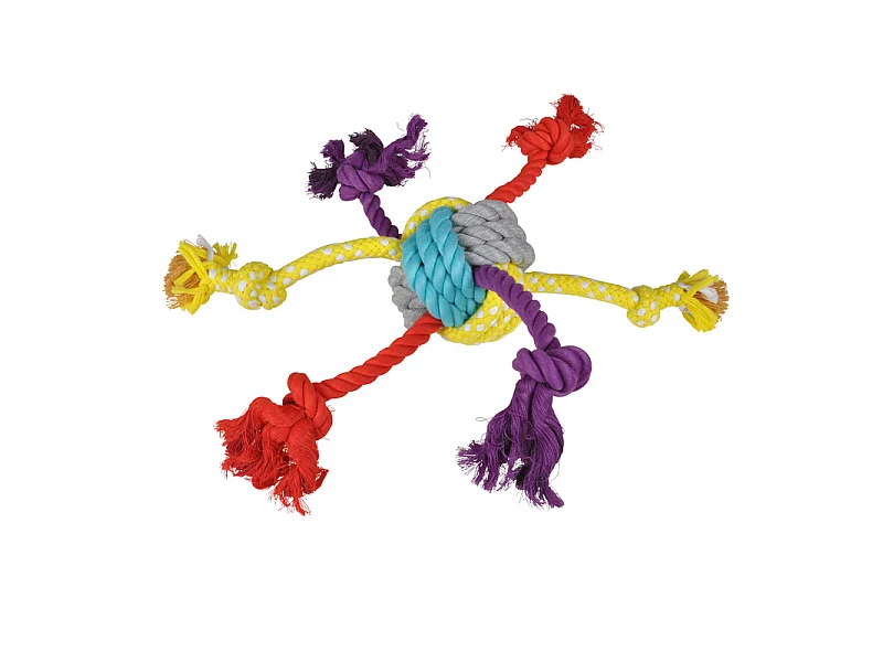 Jouet pour Chien "Corde & 6 Nœuds" 42cm Multicolore