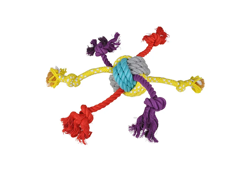 Jouet pour Chien "Corde & 6 Nœuds" 42cm Multicolore