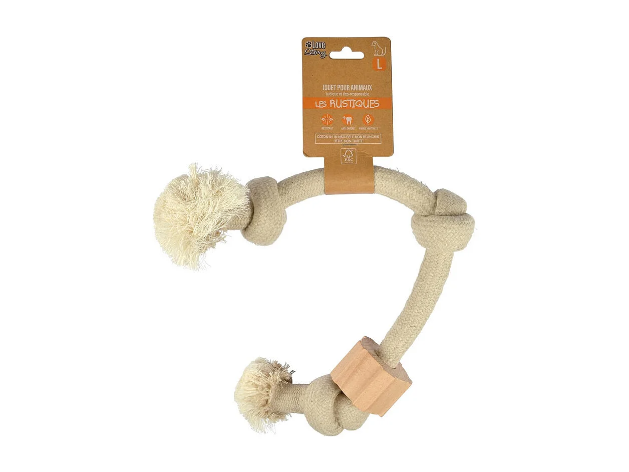Jouet pour Chien "Corde 3 Nœuds" 48cm Naturel