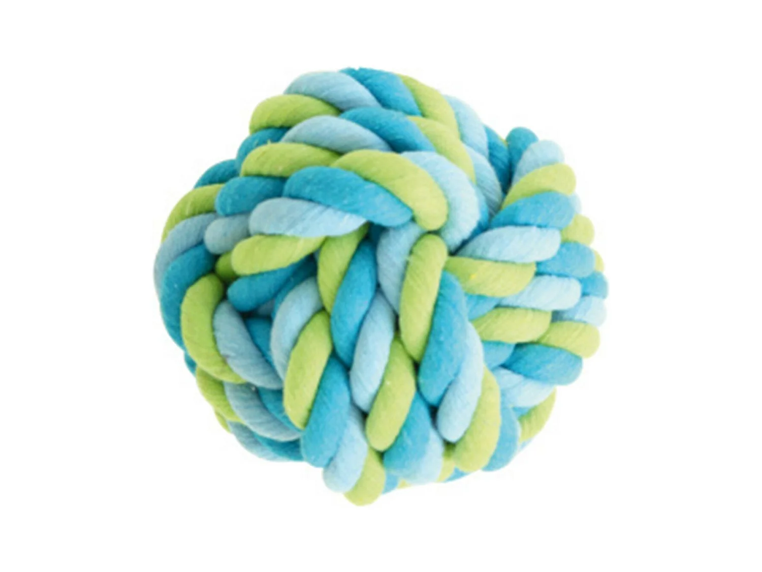 Jouet pour Chien "Balle Corde" 15cm Bleu & Vert