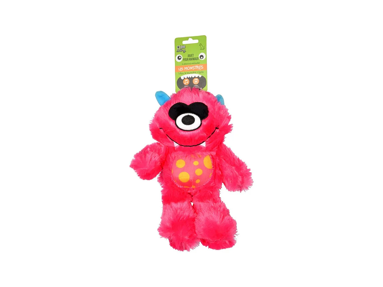 Jouet pour Chien "Lilou le Monstre" 31cm Rose