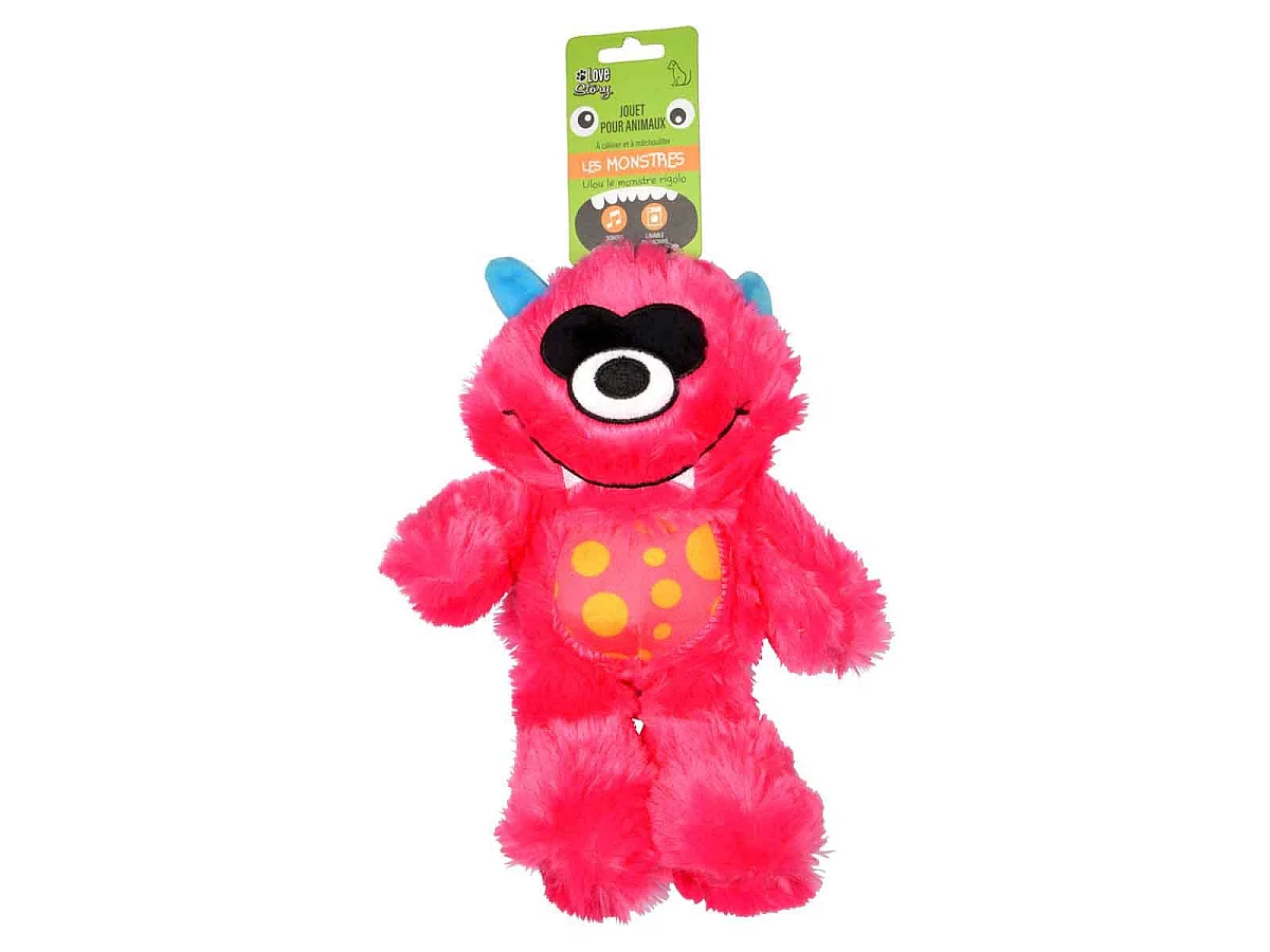Jouet pour Chien "Lilou le Monstre" 31cm Rose