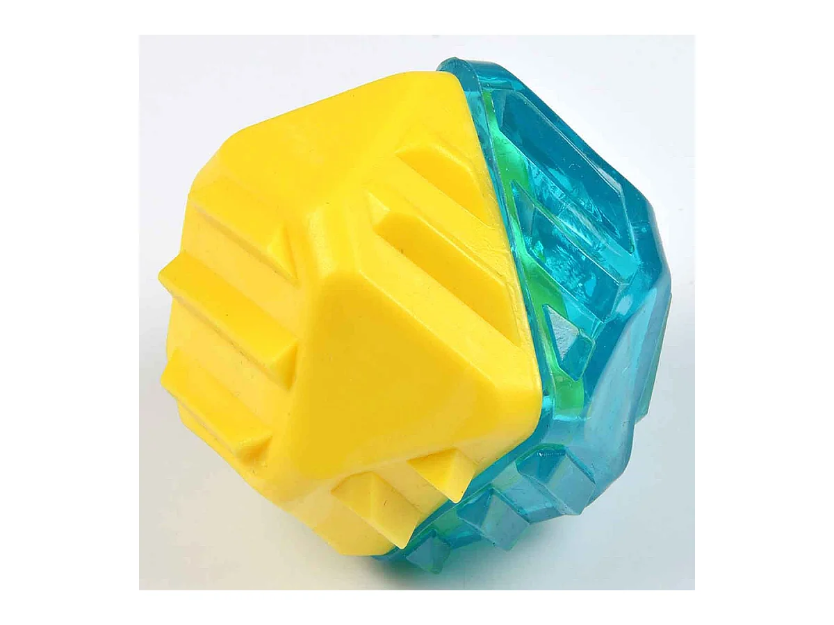 Jouet pour Chien Givré "Diamant" 7cm Bleu & Jaune