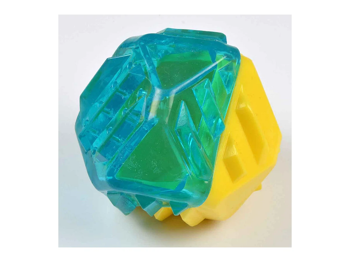 Jouet pour Chien Givré "Diamant" 7cm Bleu & Jaune