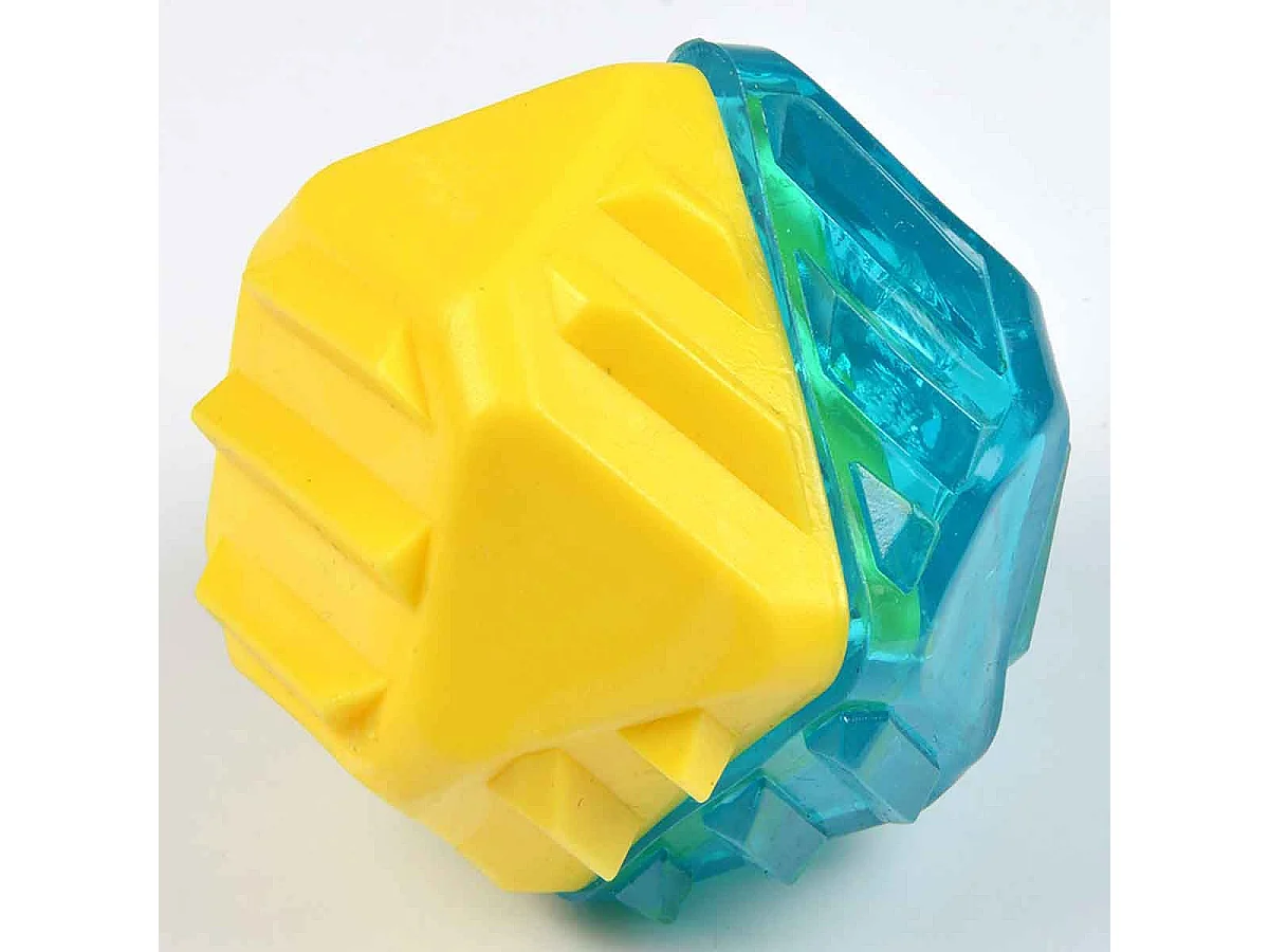 Jouet pour Chien Givré "Diamant" 7cm Bleu & Jaune