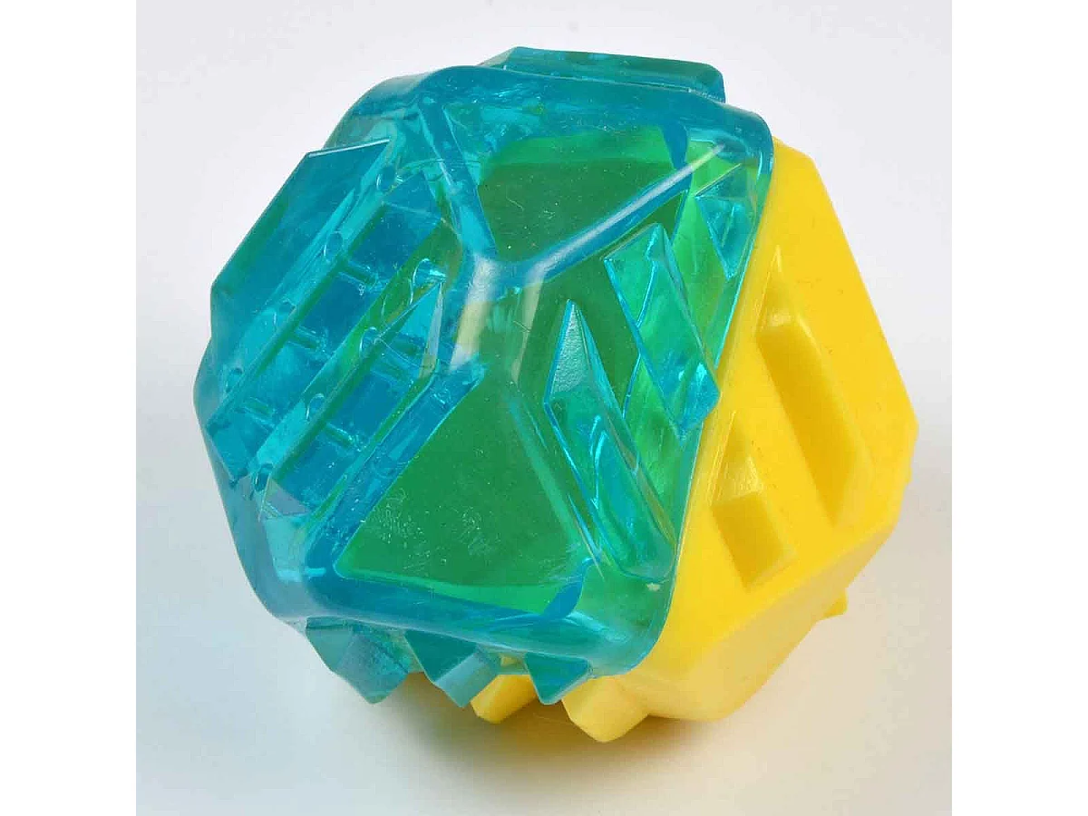 Jouet pour Chien Givré "Diamant" 7cm Bleu & Jaune
