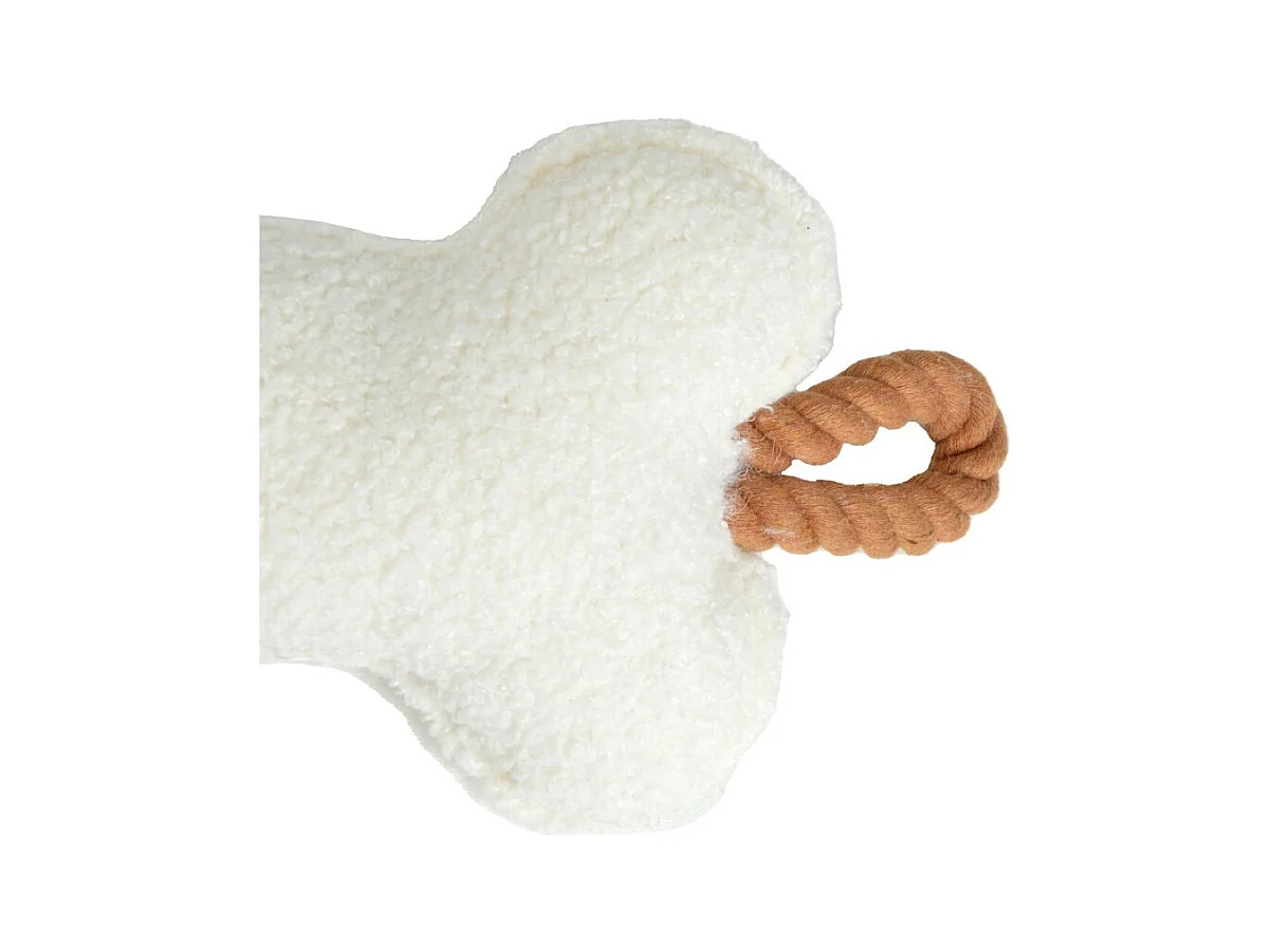 Jouet Peluche Os pour Chien "Wooly" 37cm Écru