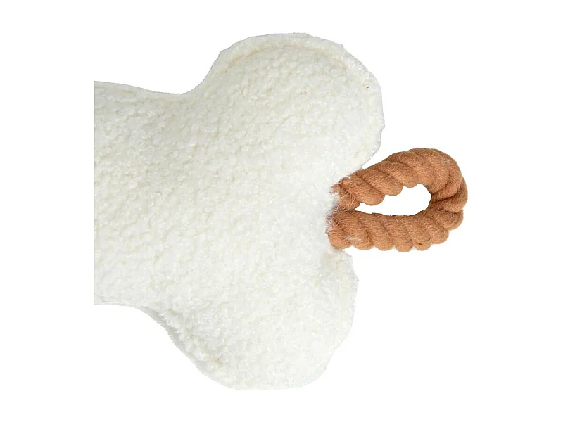 Jouet Peluche Os pour Chien "Wooly" 37cm Écru