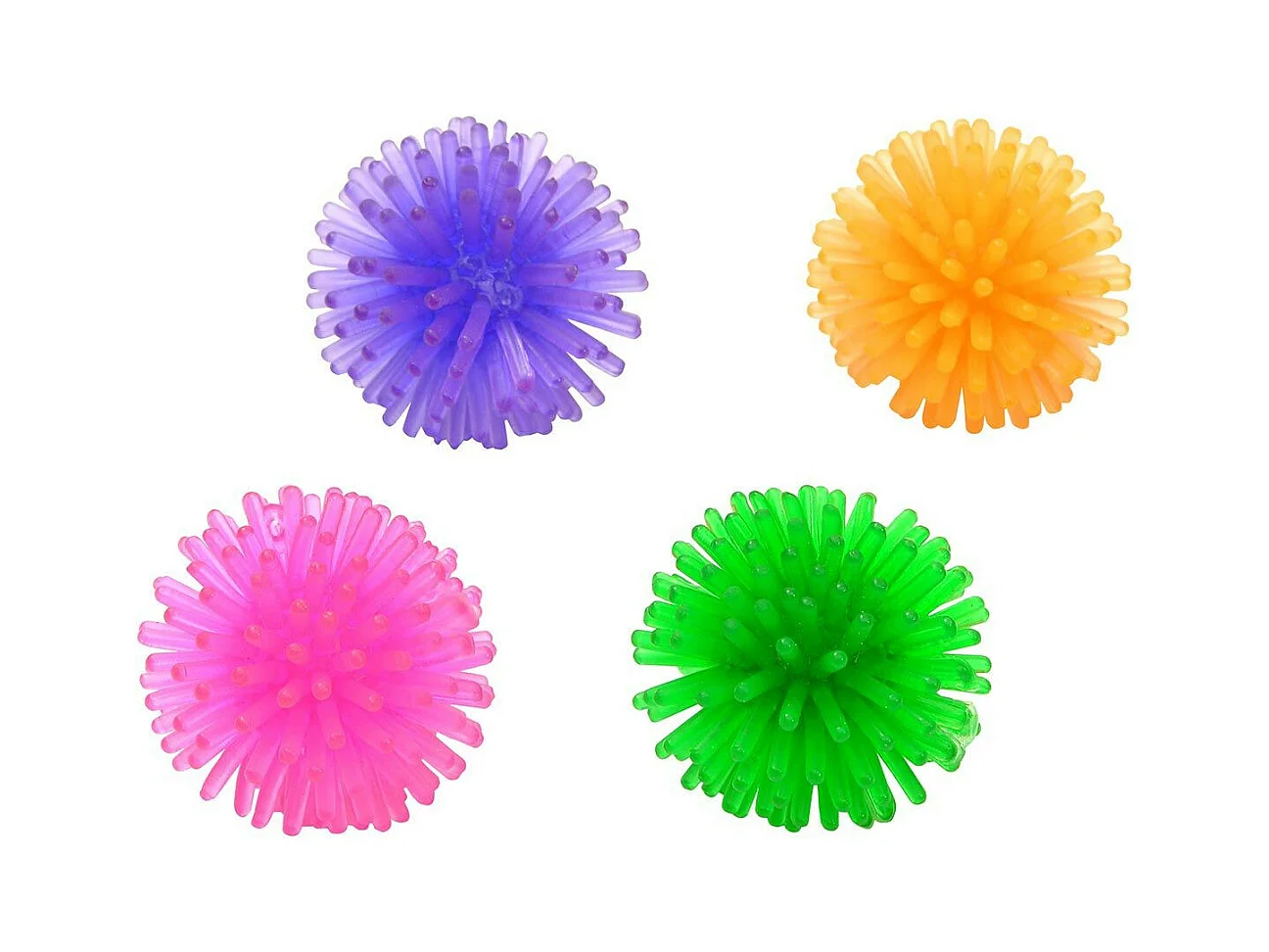 Lot de 4 Jouets pour Chien "Oursin" 3cm Multicolore