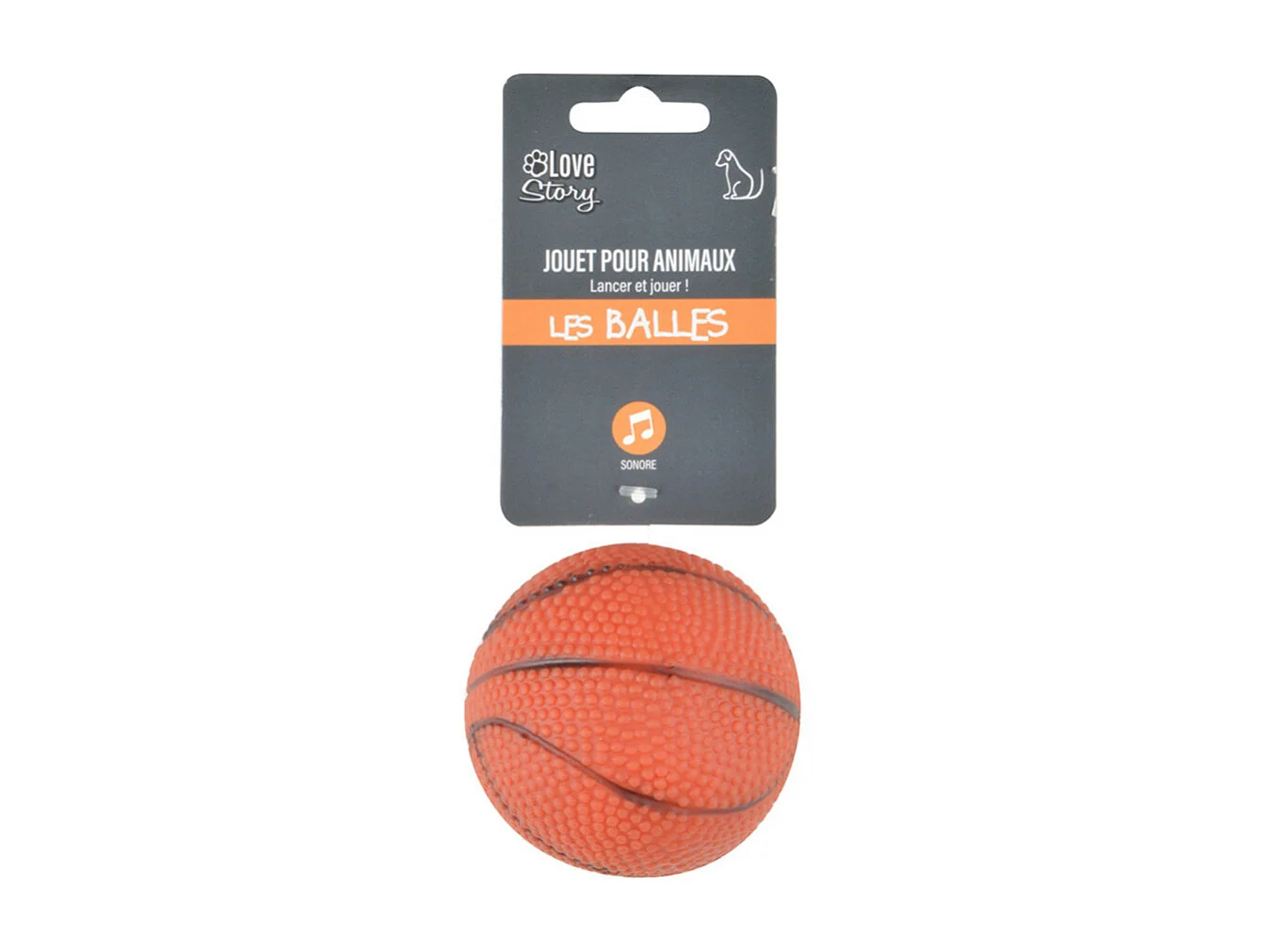 Jouet pour Chien "Balle de Basket" 7cm Orange