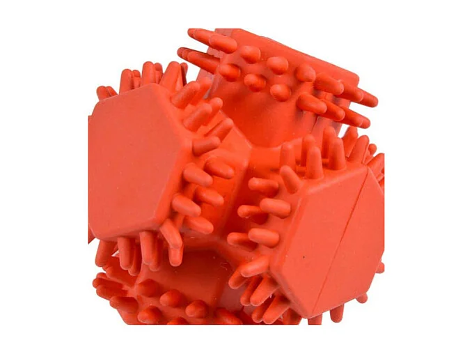 Jouet pour Chien Distributeur "Balle Cube" 10cm Rouge
