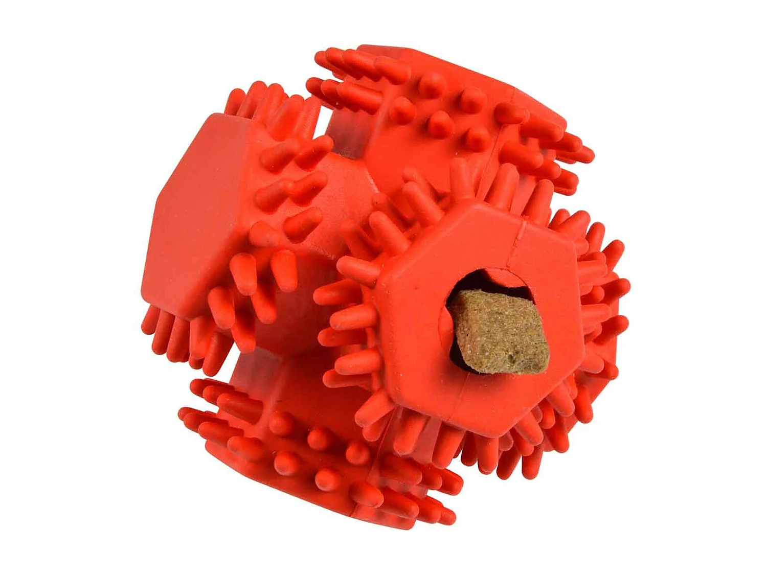 Jouet pour Chien Distributeur "Balle Cube" 10cm Rouge