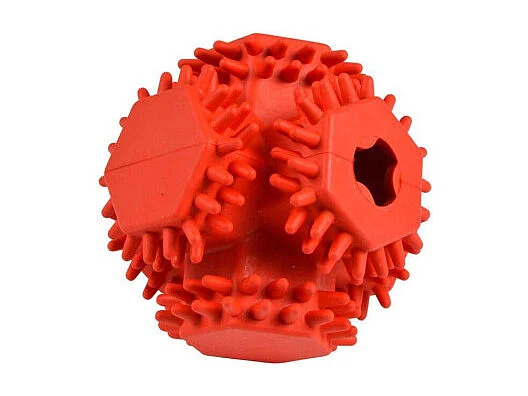 Jouet pour Chien Distributeur "Balle Cube" 10cm Rouge