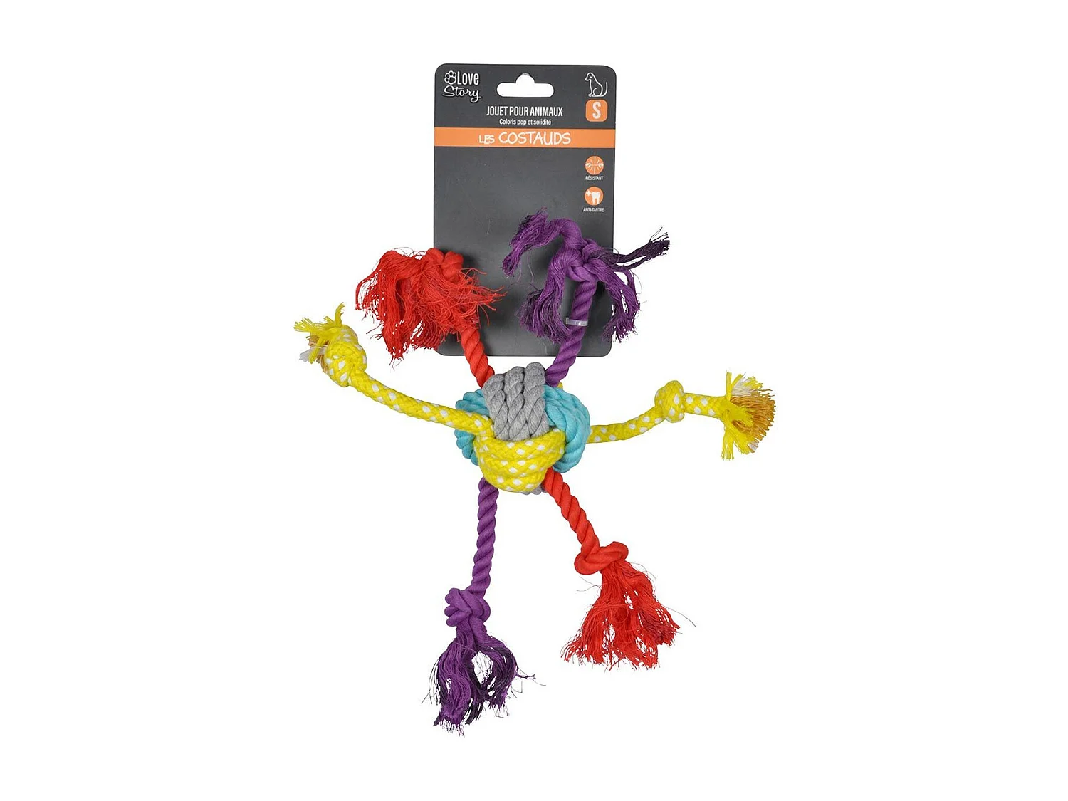 Jouet pour Chien "Corde & 6 Nœuds" 30cm Multicolore