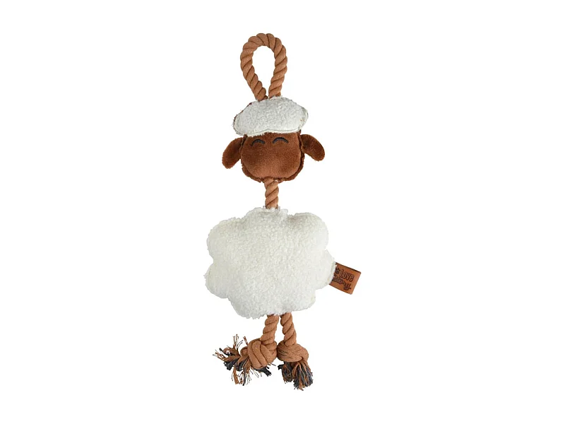 Jouet Peluche Mouton pour Chien "Wooly" 40cm Écru