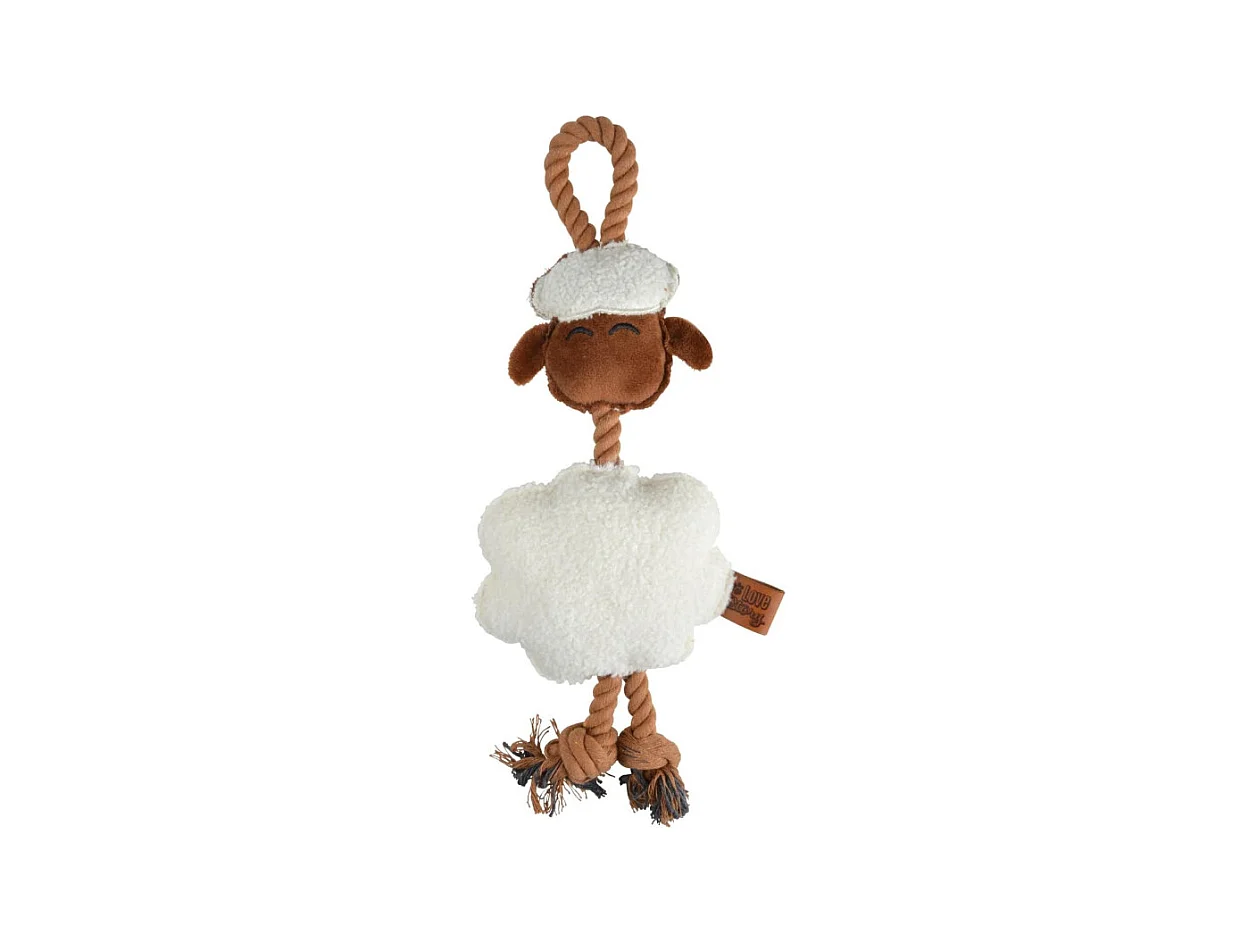 Jouet Peluche Mouton pour Chien "Wooly" 40cm Écru