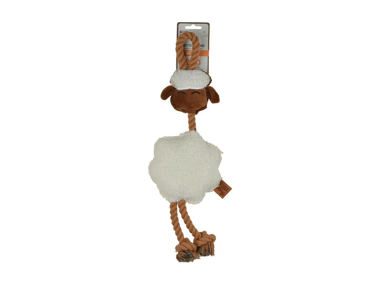 Jouet Peluche Mouton pour Chien "Wooly" 40cm Écru