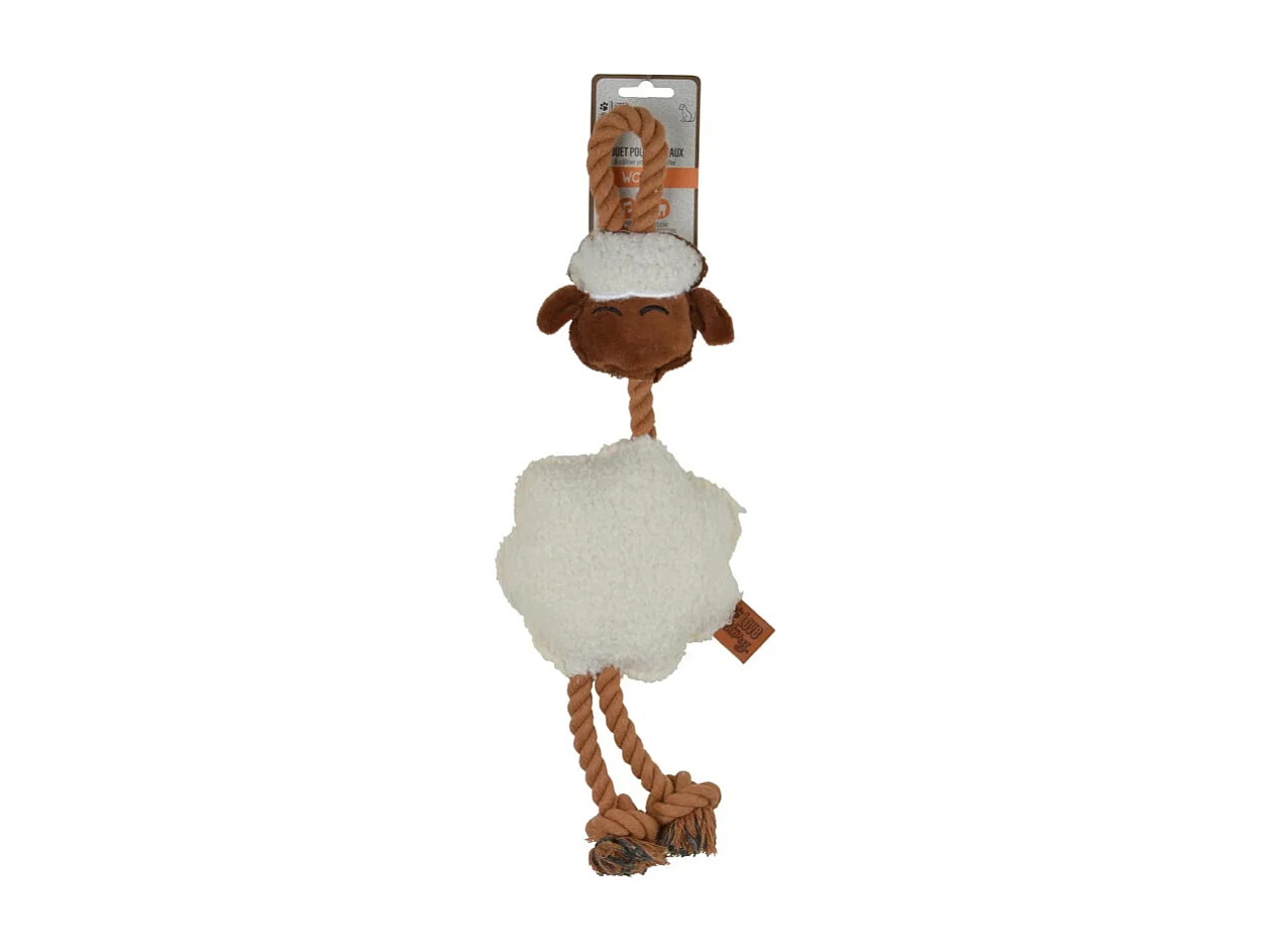 Jouet Peluche Mouton pour Chien "Wooly" 40cm Écru