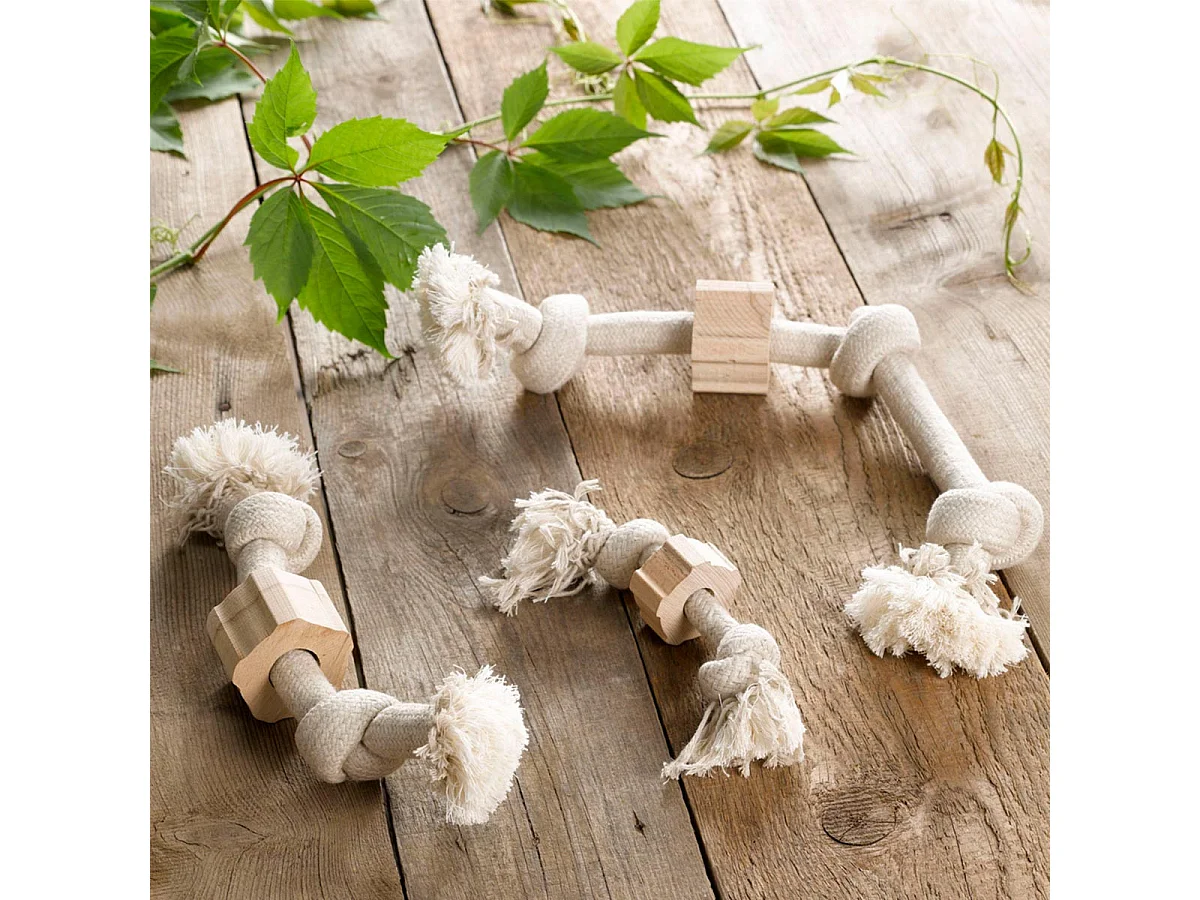 Jouet pour Chien "Corde 2 Nœuds" 30cm Naturel